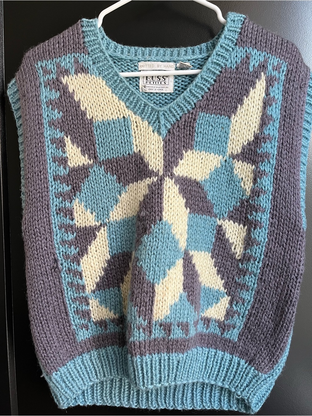 Hand Knitted V-Neck Sweater Vest